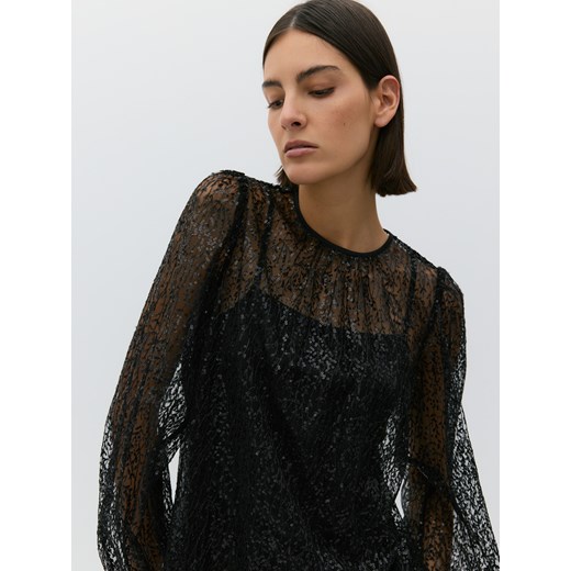 Reserved - Bluzka z cekinami - czarny Reserved XL Reserved