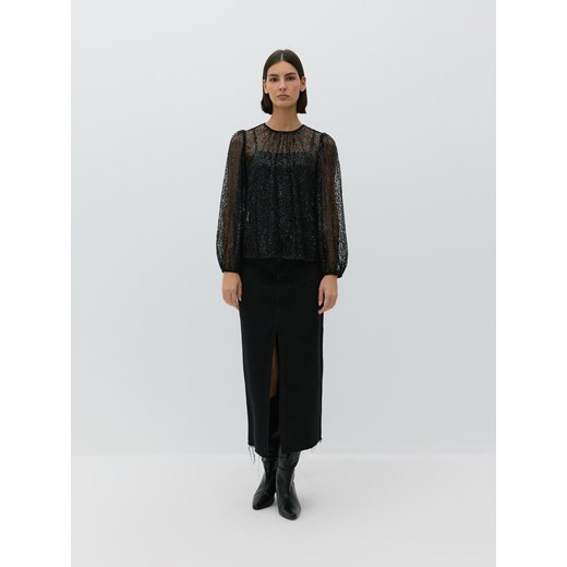 Reserved - Bluzka z cekinami - czarny Reserved XL Reserved