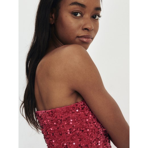 Sukienka Reserved w cekiny bez rękawów 