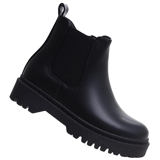 Czarne dziewczęce botki sztyblety /E9-3 17040 TT366/ 33 Pantofelek24.pl