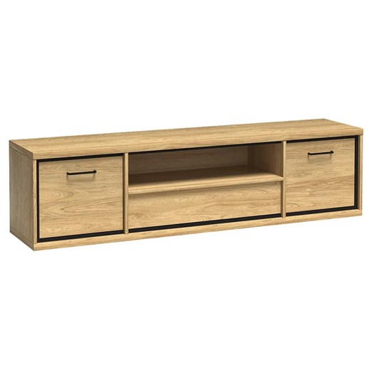 Szeroka szafka RTV hikora naturalna - Karla 15X Elior One Size Edinos.pl