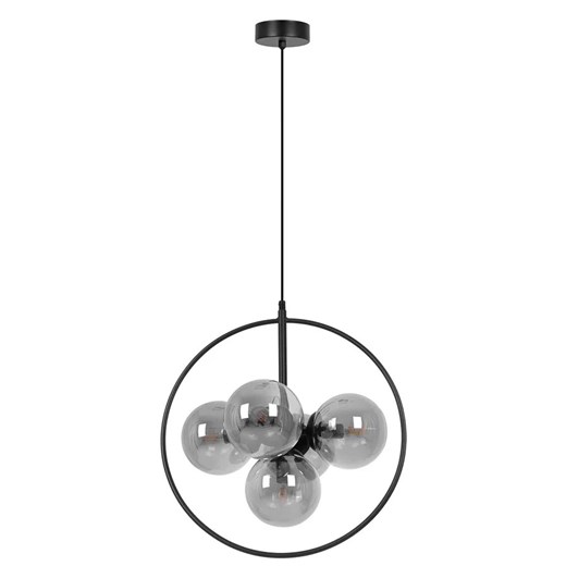Czarno-grafitowa szklana lampa wisząca w metalowym okręgu - 6X A690 B8-S35 ze sklepu Edinos.pl w kategorii Lampy wiszące - zdjęcie 176301870