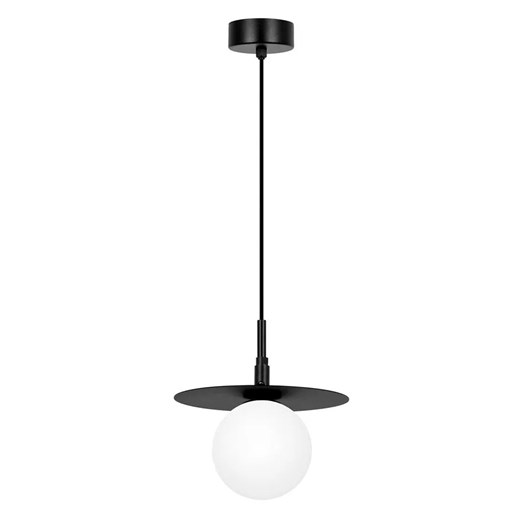 Czarna lampa wisząca szklana kula z metalowym dyskiem - 4X A692 K7-E96 ze sklepu Edinos.pl w kategorii Lampy wiszące - zdjęcie 176301922