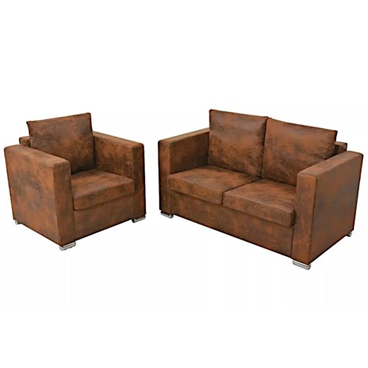 2-osobowa sofa oraz fotel - Lemis ze sklepu Edinos.pl w kategorii Sofy i kanapy - zdjęcie 176302022