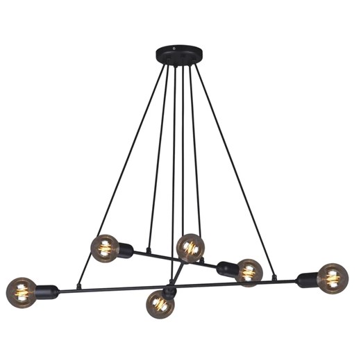 Czarna lampa wisząca 6-punktowa loftowa - 4X A728 G1-S10 ze sklepu Edinos.pl w kategorii Lampy wiszące - zdjęcie 176302131