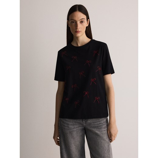 Bluzka damska Reserved czarna na wiosnę 