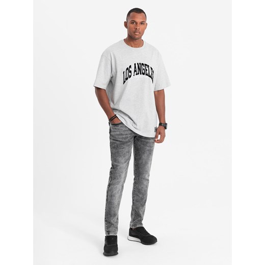 Spodnie męskie jeansowe SLIM FIT - szare V4 OM-PADP-0110 S ombre
