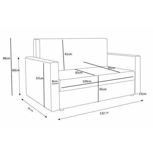 Mała kanapa amerykanka grafit + szary - Dayton 4X Elior One Size Edinos.pl