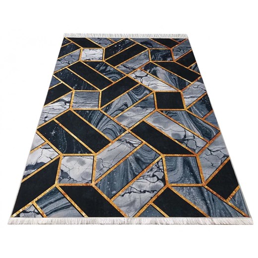 Czarno-szary geometryczny dywan glamour - Akris 4 Profeos One Size Edinos.pl