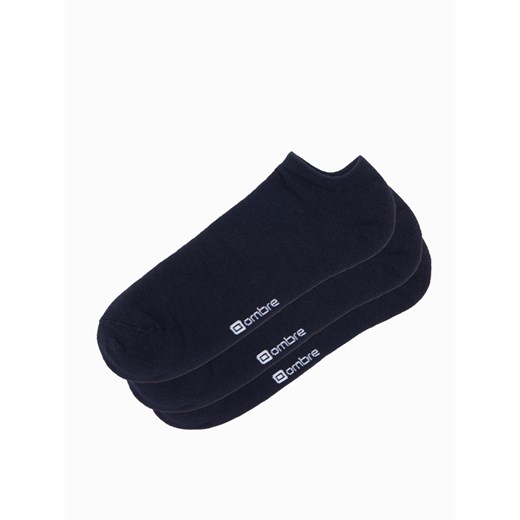Skarpety męskie stopki 3-pak - granatowe V1 OM-SOSS-0102 one size ombre