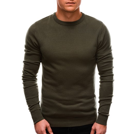 Sweter męski - oliwkowy V7 EM-SWBS-0100 ze sklepu Edoti w kategorii Swetry męskie - zdjęcie 176310153
