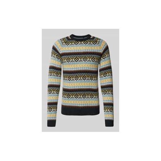 Sweter z dzianiny z prążkowanymi wykończeniami ze sklepu Peek&Cloppenburg  w kategorii Swetry męskie - zdjęcie 176310574