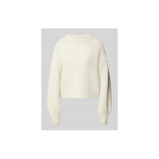 Sweter z dzianiny o kroju relaxed fit z detalem w kontrastowym kolorze model ‘FENG’ ze sklepu Peek&Cloppenburg  w kategorii Swetry damskie - zdjęcie 176310611