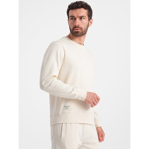 Męski dresowy komplet bluza + spodnie – kremowy V11 Z78 XXL ombre