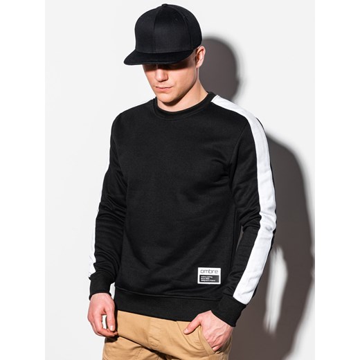 Bluza męska bez kaptura OM-SSNZ-22FW-010 - V4 czarna ze sklepu Edoti w kategorii Bluzy męskie - zdjęcie 176313641