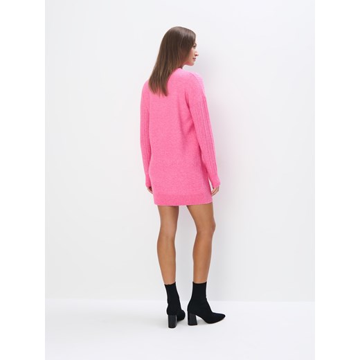 Mohito - Swetrowa różowa sukienka mini - różowy Mohito S Mohito