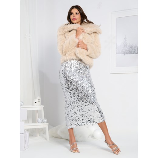 Sinsay - Spódnica midi - srebrny Sinsay L Sinsay