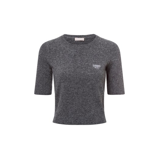 Liu Jo Collection Sweter damski z dzianiny Kobiety Sztuczne włókno szary marmurkowy ze sklepu vangraaf w kategorii Swetry damskie - zdjęcie 176316371