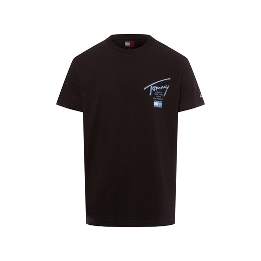 Tommy Jeans Koszulka męska Mężczyźni Bawełna czarny jednolity ze sklepu vangraaf w kategorii T-shirty męskie - zdjęcie 176316374