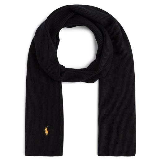 Polo Ralph Lauren Szalik męski Mężczyźni Wełna czarny jednolity ze sklepu vangraaf w kategorii Szaliki męskie - zdjęcie 176316391