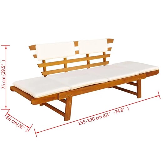 Drewniana ławka ogrodowa Issen - brązowa Elior One Size Edinos.pl