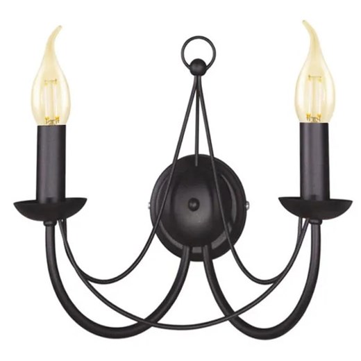 Czarny dwuramienny kinkiet typu świecznik - A753 L4-M98 ze sklepu Edinos.pl w kategorii Lampy ścienne - zdjęcie 176316793