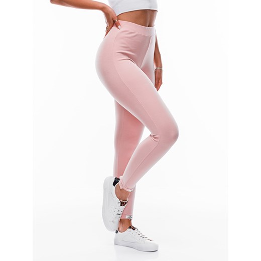 Spodnie damskie legginsy 112PLR - różowe ze sklepu Edoti w kategorii Spodnie damskie - zdjęcie 176318172
