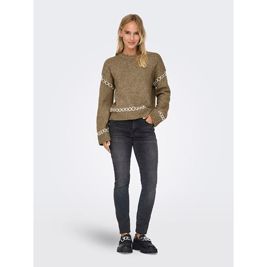 ONLY Sweter &quot;Amanda&quot; w kolorze jasnobrązowym ze sklepu Limango Polska w kategorii Swetry damskie - zdjęcie 176324254