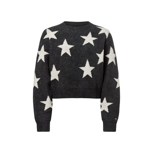 Tommy Jeans Sweter damski z dzianiny Kobiety antracytowy wzorzysty ze sklepu vangraaf w kategorii Swetry damskie - zdjęcie 176327662