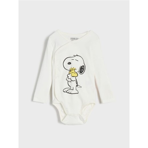Sinsay - Body Snoopy - kremowy ze sklepu Sinsay w kategorii Body niemowlęce - zdjęcie 176327872