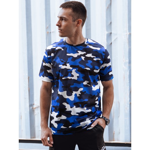 Koszulka moro męska niebieska Dstreet RX5596 ze sklepu DSTREET.PL w kategorii T-shirty męskie - zdjęcie 176328140