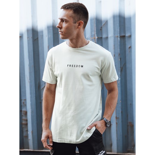 T-shirt męski ecru Dstreet RX5612 ze sklepu DSTREET.PL w kategorii T-shirty męskie - zdjęcie 176328341