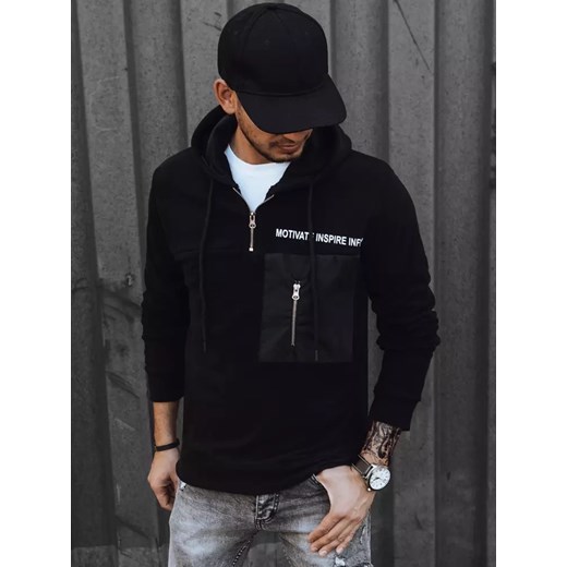 Bluza męska czarna Dstreet BX5466 ze sklepu DSTREET.PL w kategorii Bluzy męskie - zdjęcie 176328474