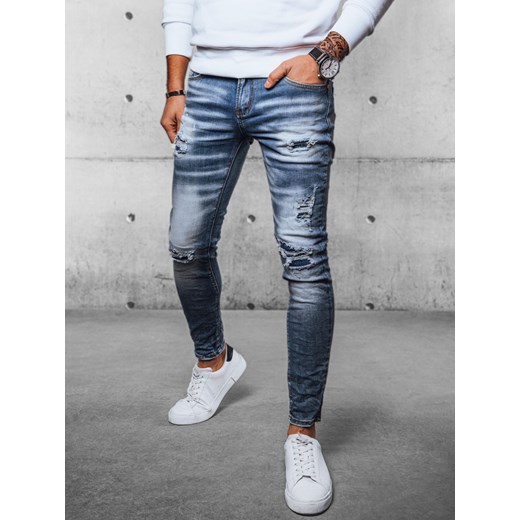 Spodnie męskie jeansowe niebieskie Dstreet UX4081 ze sklepu DSTREET.PL w kategorii Jeansy męskie - zdjęcie 176328554