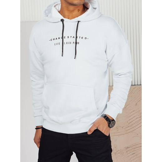 Bluza męska z nadrukiem biała Dstreet BX5721 ze sklepu DSTREET.PL w kategorii Bluzy męskie - zdjęcie 176328613