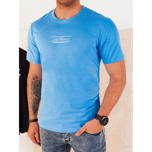 Koszulka męska z nadrukiem jasnoniebieska Dstreet RX5474 ze sklepu DSTREET.PL w kategorii T-shirty męskie - zdjęcie 176328690