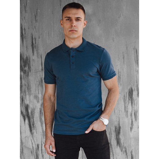 Koszulka męska polo niebieska Dstreet PX0603 ze sklepu DSTREET.PL w kategorii T-shirty męskie - zdjęcie 176328972