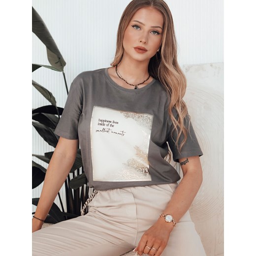 T-shirt damski CHANTE grafitowy Dstreet RY2585 ze sklepu DSTREET.PL w kategorii Bluzki damskie - zdjęcie 176329081