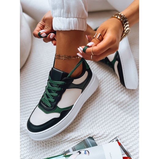 Sneakersy damskie MEILA czarno-zielone Dstreet ZY0322 ze sklepu DSTREET.PL w kategorii Buty sportowe damskie - zdjęcie 176329400