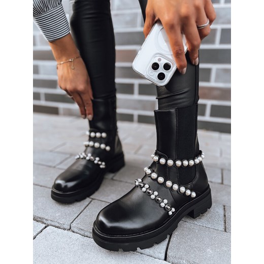 Botki damskie CALLA czarne Dstreet ZY0396 ze sklepu DSTREET.PL w kategorii Workery damskie - zdjęcie 176329633