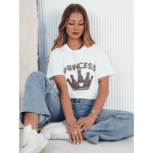 T-shirt damski PRINCY biały Dstreet RY2390 ze sklepu DSTREET.PL w kategorii Bluzki damskie - zdjęcie 176329992