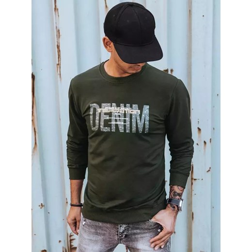 Bluza męska z nadrukiem khaki Dstreet BX5358 ze sklepu DSTREET.PL w kategorii Bluzy męskie - zdjęcie 176330082