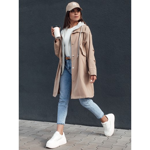 Kurtka parka damska MODERN LOOK beżowa Dstreet TY4396 ze sklepu DSTREET.PL w kategorii Kurtki damskie - zdjęcie 176330090