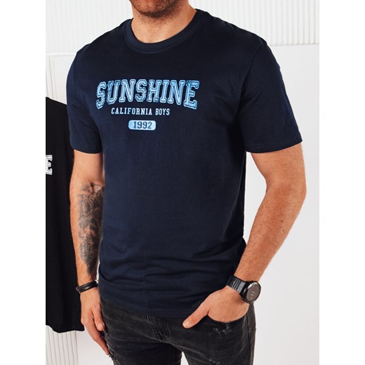 Koszulka męska z nadrukiem granatowa Dstreet RX5375 ze sklepu DSTREET.PL w kategorii T-shirty męskie - zdjęcie 176330171
