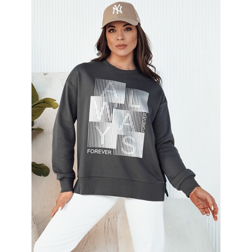 Bluza damska FEMMES grafitowa Dstreet BY1283 ze sklepu DSTREET.PL w kategorii Bluzy damskie - zdjęcie 176330222