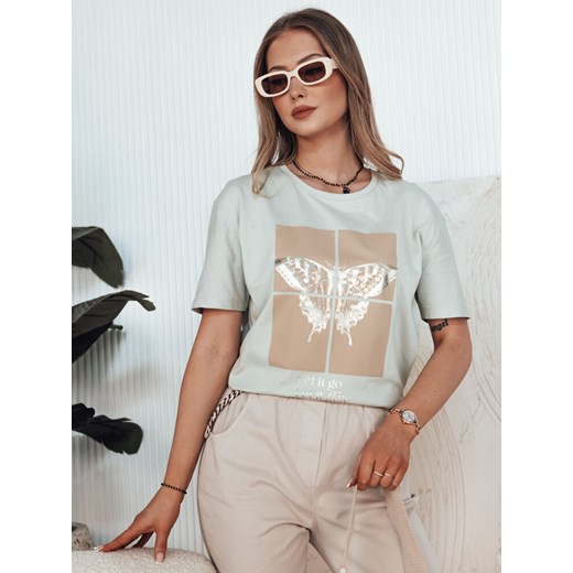 T-shirt damski GLOWY szary Dstreet RY2597 ze sklepu DSTREET.PL w kategorii Bluzki damskie - zdjęcie 176330340
