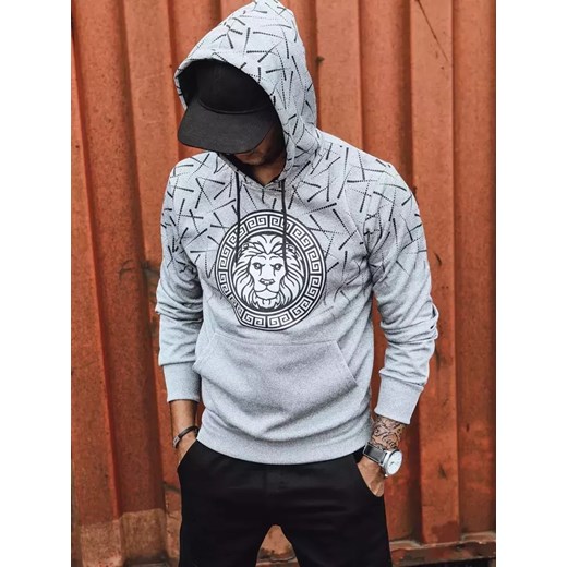 Bluza męska z nadrukiem szara Dstreet BX5314 ze sklepu DSTREET.PL w kategorii Bluzy męskie - zdjęcie 176330341