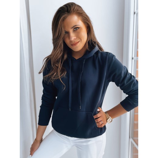 Bluza damska BASIC z kapturem granatowa Dstreet BY0561z ze sklepu DSTREET.PL w kategorii Bluzy damskie - zdjęcie 176330491