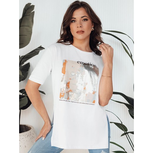 T-shirt damski EMLOT biały Dstreet RY2622 ze sklepu DSTREET.PL w kategorii Bluzki damskie - zdjęcie 176330511