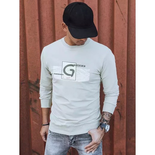 Bluza męska z nadrukiem beżowa Dstreet BX5371 ze sklepu DSTREET.PL w kategorii Bluzy męskie - zdjęcie 176330790